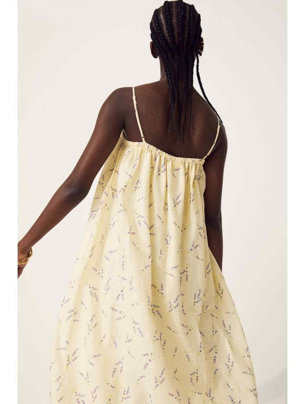 Cream Lavender Print Maxi Sundress - Picture 2 of 7